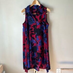 Mlle Gabrielle flowy floral shirt dress size Large